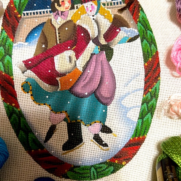 NEW pair of skaters in the park needlepoint kit-NWT - Picture 4 of 4